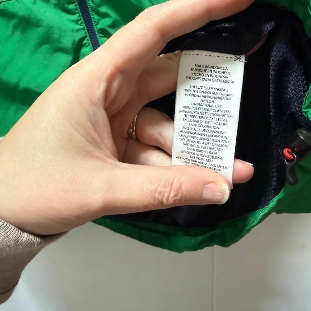 Polo Ralph Lauren Performance Mens Green‎ Navy Blue Hooded Windbreaker Jacket L